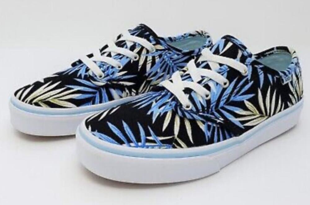 VANS Off The Wall Camden Palm Tropical Blue Black Lace Up Tennis Shoe 5.5 Women